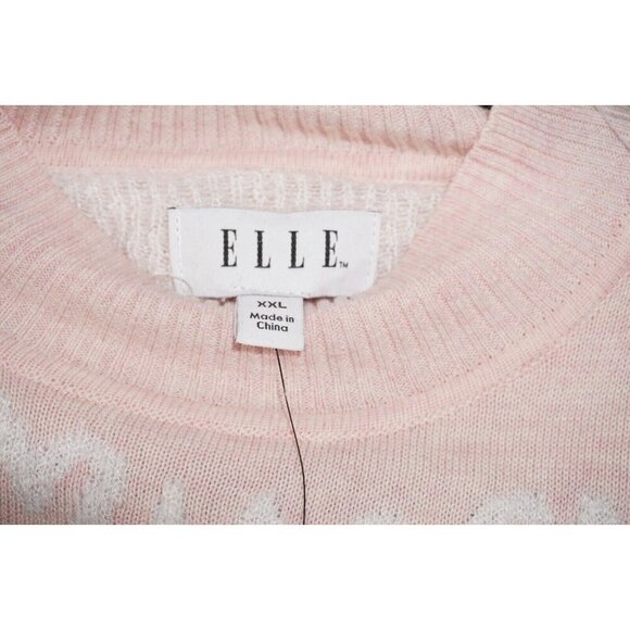 ELLE Pink & White Heart Script Sweater – NWT – Size XL - Picture 11 of 14